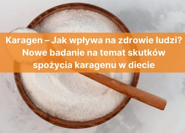 Biały proszek w drewnianej misce. Czy karagen jest szkodliwy? Nowe badanie analizuje wpływ spożycia karagenu na zdrowie ludzi.